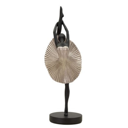 Statuette danseuse en polyrésine noire 14x14x42,5 cm