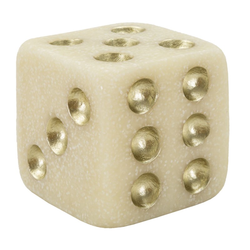 Decoração em poliresina dourada, 8x8x8 cm