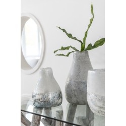 Photophore en verre gris 18.5x18.5x22 cm
