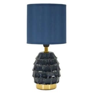 Lampe avec abat-jour en céramique bleu 15x30,5 cm