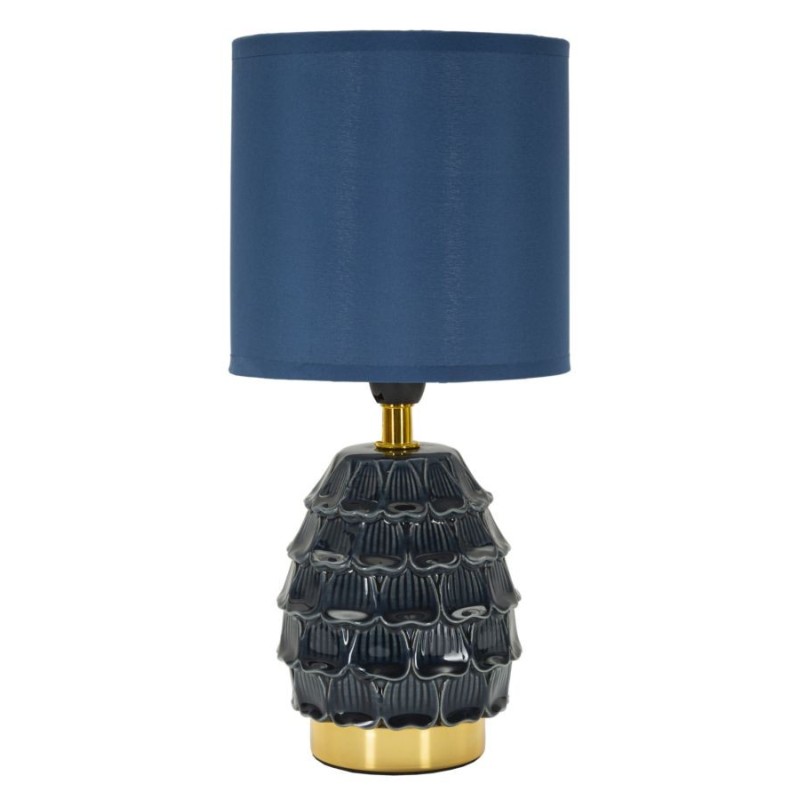 Lampe avec abat-jour en céramique bleu 15x30,5 cm