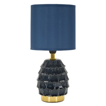 Lampe avec abat-jour en céramique bleu 15x30,5 cm