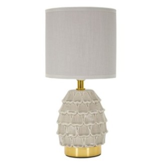 Lampe avec abat-jour en céramique crème 15x30,5 cm