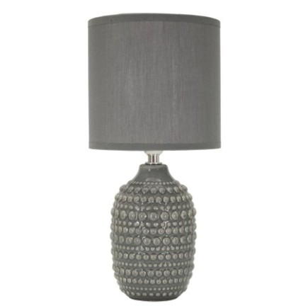 Lampe avec abat-jour en céramique grise 15x30,5 cm