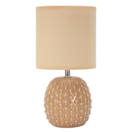 Lampe avec abat-jour en céramique peche 14x27 cm