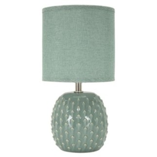 Lampe avec abat-jour en céramique turquoise 14x27 cm