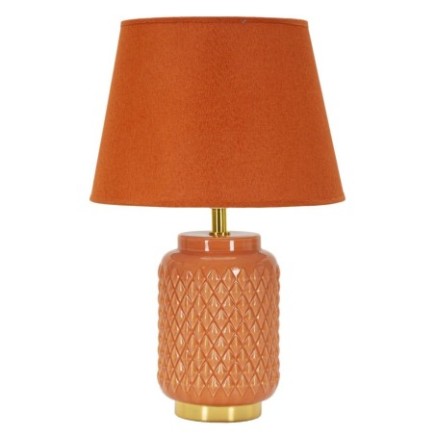 Lampe de table en céramique orange 28x44 cm