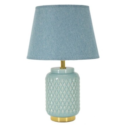 Lampe de table en céramique turquoise 28x44 cm