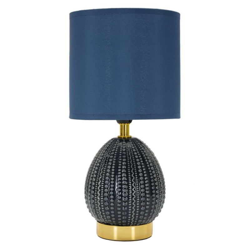 Lampe avec abat-jour en céramique bleu 15x30,5 cm