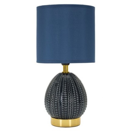 Lampe avec abat-jour en céramique bleu 15x30,5 cm
