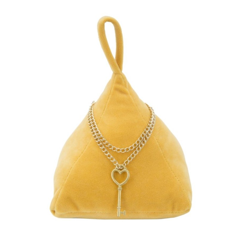 Cale-porte en tissu jaune 14X14X20 cm