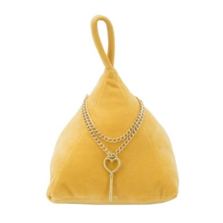 Cale-porte en tissu jaune 14X14X20 cm