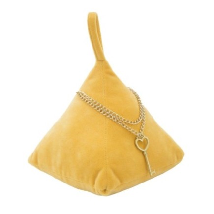 Cale-porte en tissu jaune 14X14X20 cm