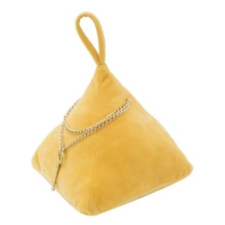 Cale-porte en tissu jaune 14X14X20 cm