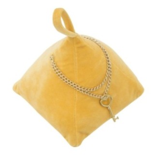 Cale-porte en tissu jaune 14X14X20 cm