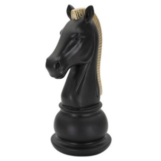 Statuette cheval en polyrésine noire 10,5x8,5x19 cm