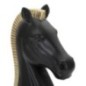 Estatueta de cavalo em poliresina preta, 10,5 x 8,5 x 19 cm