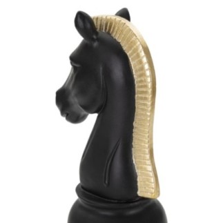 Statuette cheval en polyrésine noire 10,5x8,5x19 cm