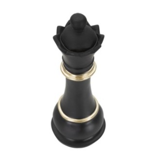 Pièce d'échec "Reine" en polyrésine noire 9x25,5 cm