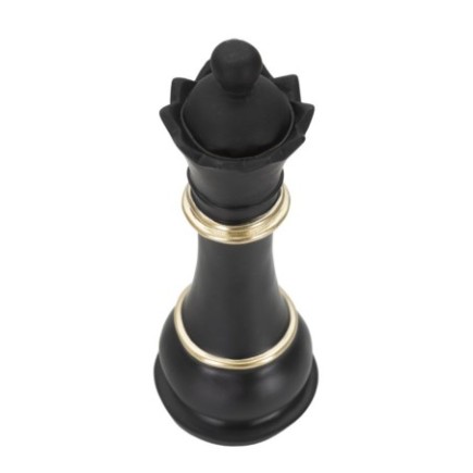 Pièce d'échec "Reine" en polyrésine noire 9x25,5 cm