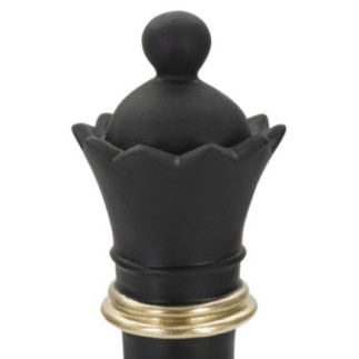Pièce d'échec "Reine" en polyrésine noire 9x25,5 cm