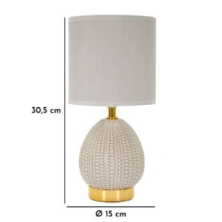 Lampe avec abat-jour en céramique grise 15x30,5 cm