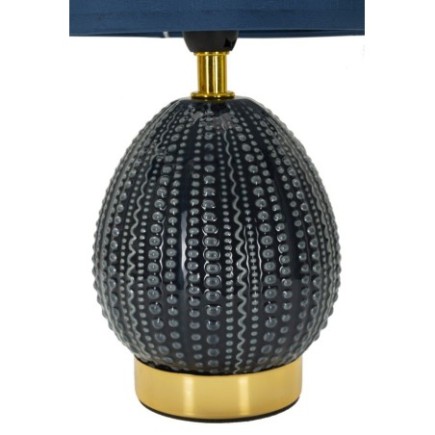 Lampe avec abat-jour en céramique bleu 15x30,5 cm