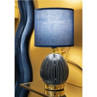 Lampe avec abat-jour en céramique bleu 15x30,5 cm