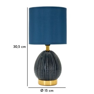 Lampe avec abat-jour en céramique bleu 15x30,5 cm