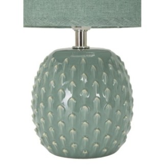Lampe avec abat-jour en céramique turquoise 14x27 cm
