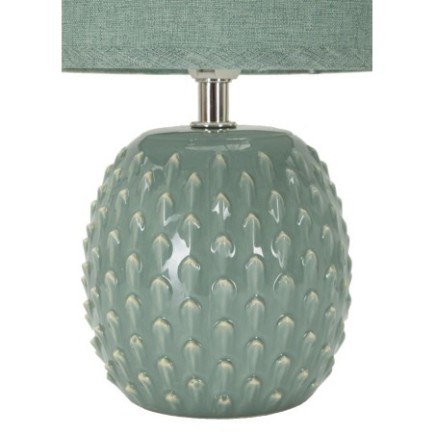 Lampe avec abat-jour en céramique turquoise 14x27 cm
