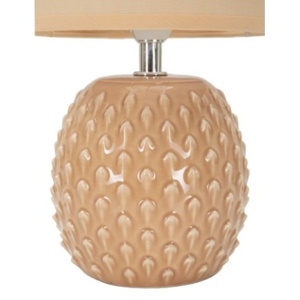 Lampe avec abat-jour en céramique peche 14x27 cm
