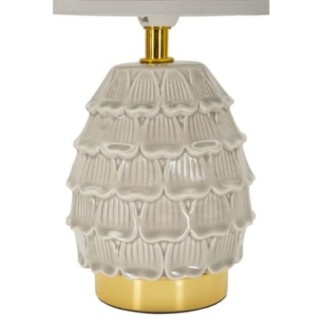 Lampe avec abat-jour en céramique crème 15x30,5 cm