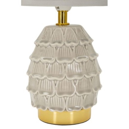 Lampe avec abat-jour en céramique crème 15x30,5 cm