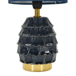 Lampe avec abat-jour en céramique bleu 15x30,5 cm