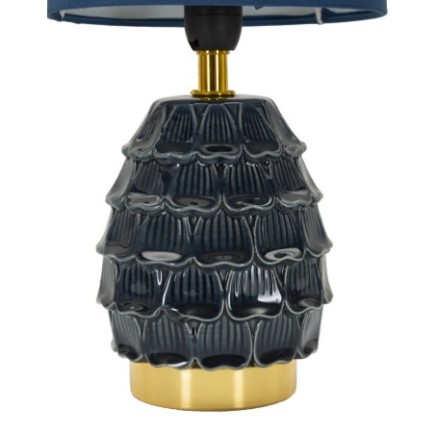 Lampe avec abat-jour en céramique bleu 15x30,5 cm
