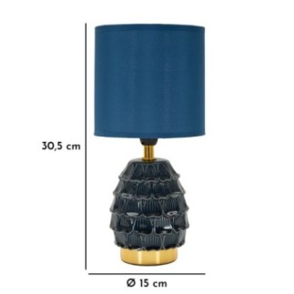 Lampe avec abat-jour en céramique bleu 15x30,5 cm