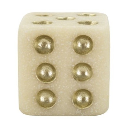 Decoração em poliresina dourada, 8x8x8 cm