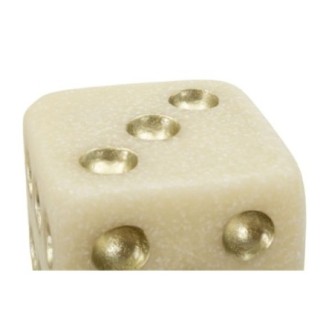 Decoração em poliresina dourada, 8x8x8 cm