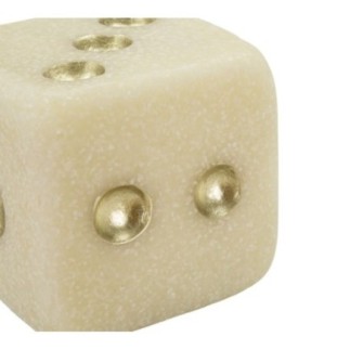 Decoração em poliresina dourada, 8x8x8 cm