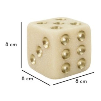 Decoração em poliresina dourada, 8x8x8 cm