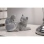 Figurine chat et son petit en polyrésine grise 19x9x13 cm Figurine chat et son petit en polyrésine grise 19x9x13 cm