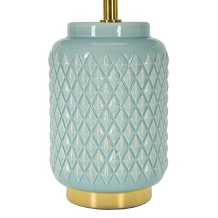 Lampe de table en céramique turquoise 28x44 cm