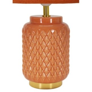 Lampe de table en céramique orange 28x44 cm