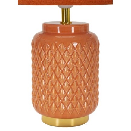 Lampe de table en céramique orange 28x44 cm