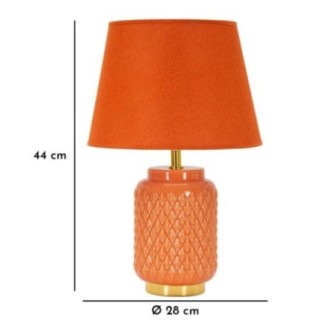 Lampe de table en céramique orange 28x44 cm
