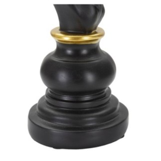 Pièce d'échec "Cavalier" en polyrésine noire 14x11x27 cm