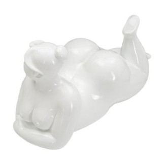 Statuette femme en polyrésine blanche 32x12,5x16 cm