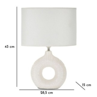 Lampe de table en céramique blanche 28,5x15x43 cm