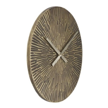 Horloge ronde en métal bronze 50x3,5 cm
